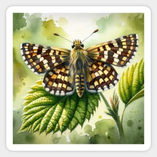 Chequered Skipper - Watercolor Butterfly Sticker